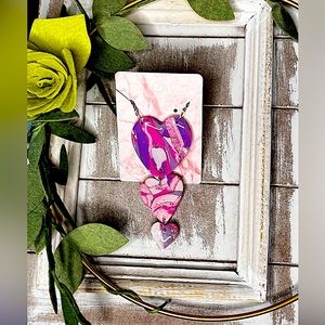 Handmade Polymer clay heart necklace